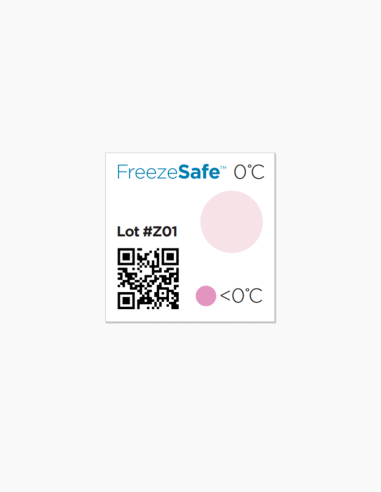 FreezeSafe. Marcador de temperatura. 2°C / 36°F 21x21mm. Indicadores de temperatura. Conservatis