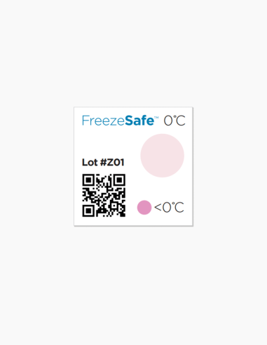 FreezeSafe.Temperature indicator. 21x21mm. 0°C / 32°F. Temperature monitoring. Conservatis