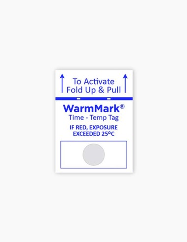 Warmmark. Temperaturanzeiger. Temperaturregler. Shockwatch. Conservatis