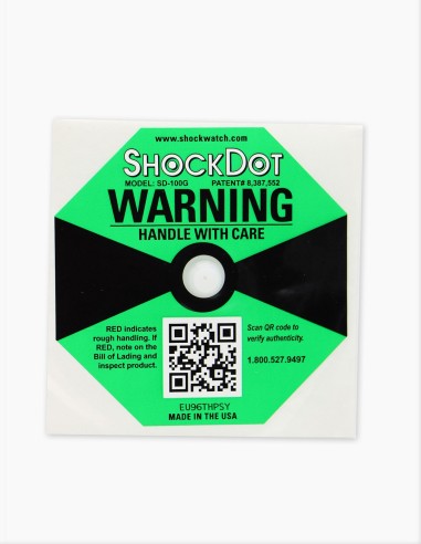 Shock indicators. ShockDot. 100G. Green. Impact indicators. Cost effective solution against the impacts of your products