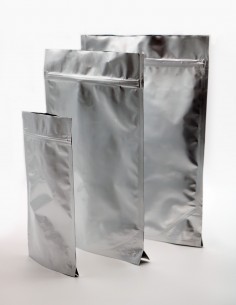 Fresherpack Silver Aluminium Mylar Foil Zip Lock Bags - 10cm x 15cm...