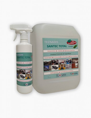 Produto de limpeza para sanitização de superfícies. Tecnadis Santec Total.  Limpeza profunda e eficaz. Conservatis